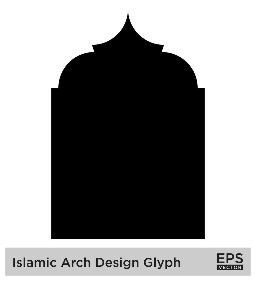 Islamitisch boog ontwerp glyph zwart gevulde silhouetten ontwerp pictogram symbool zichtbaar illustratie vector