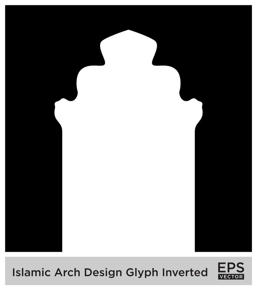 Islamitisch boog ontwerp glyph omgekeerd zwart gevulde silhouetten ontwerp pictogram symbool zichtbaar illustratie vector