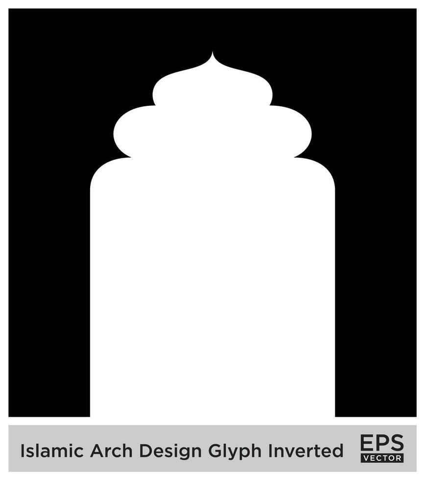 Islamitisch boog ontwerp glyph omgekeerd zwart gevulde silhouetten ontwerp pictogram symbool zichtbaar illustratie vector