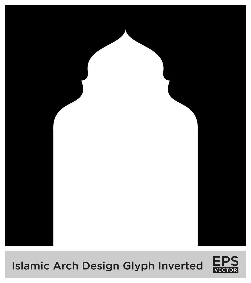 Islamitisch boog ontwerp glyph omgekeerd zwart gevulde silhouetten ontwerp pictogram symbool zichtbaar illustratie vector