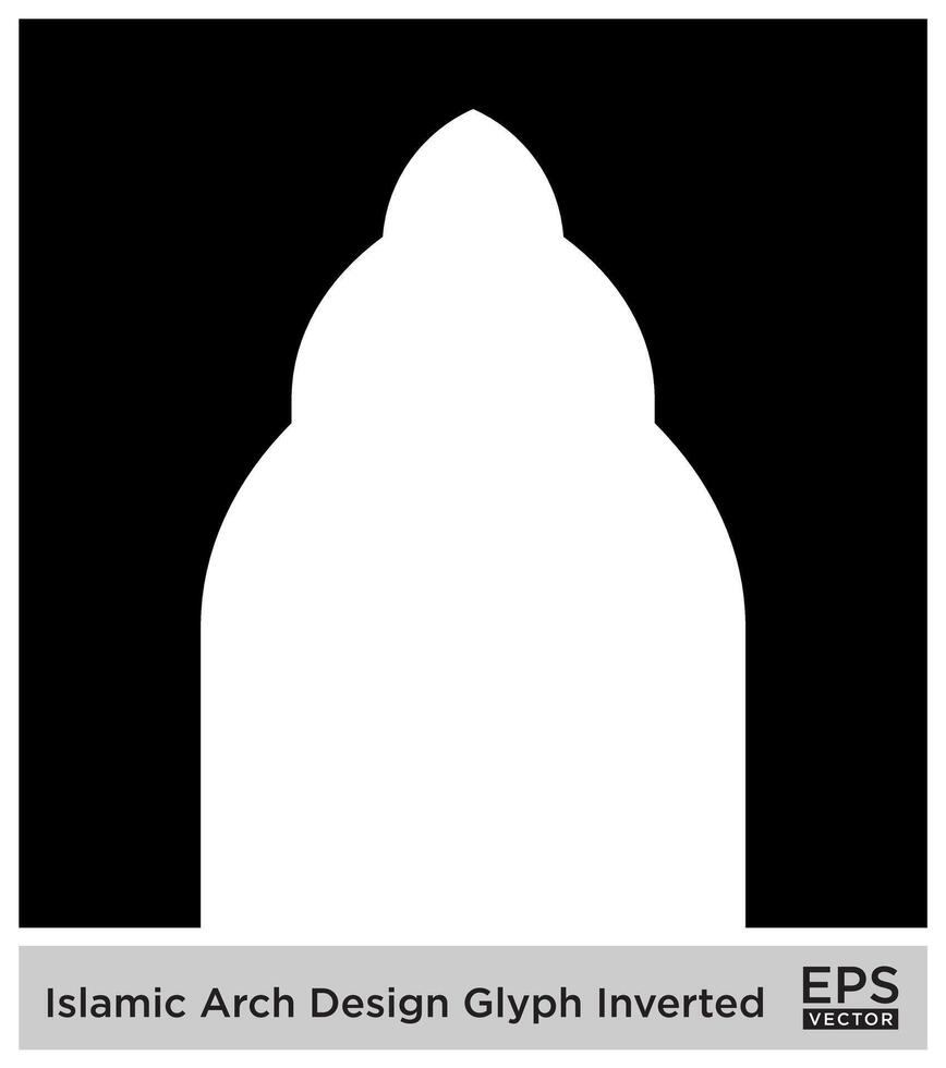 Islamitisch boog ontwerp glyph omgekeerd zwart gevulde silhouetten ontwerp pictogram symbool zichtbaar illustratie vector