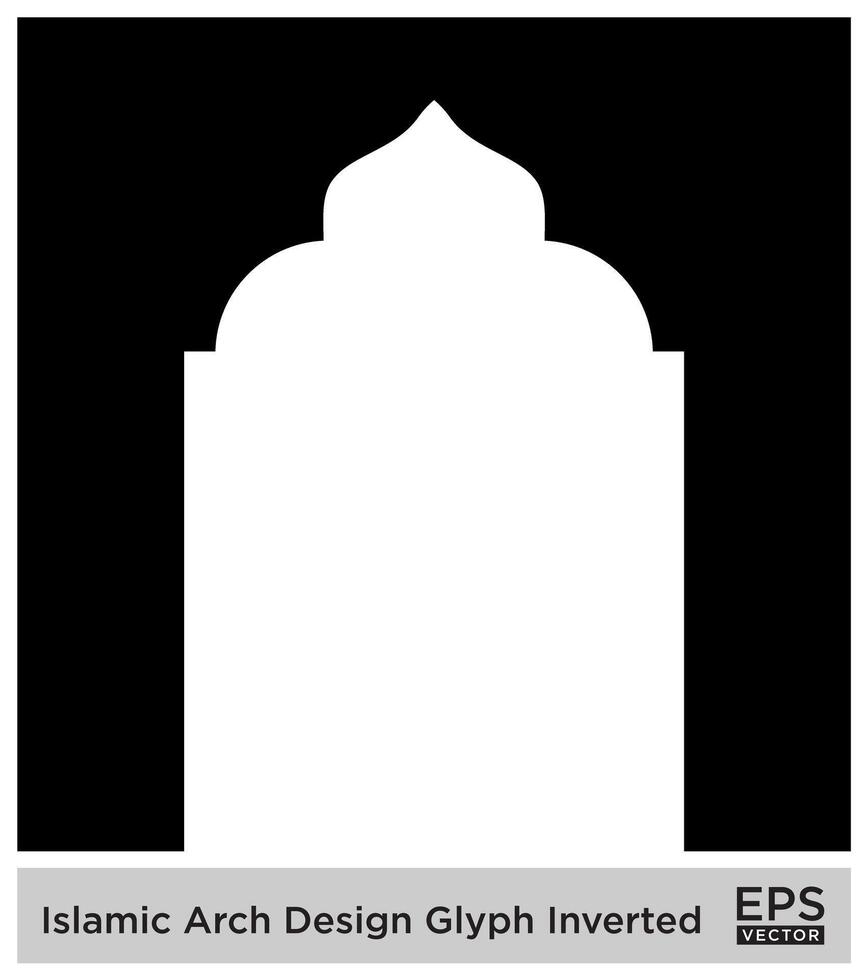 Islamitisch boog ontwerp glyph omgekeerd zwart gevulde silhouetten ontwerp pictogram symbool zichtbaar illustratie vector