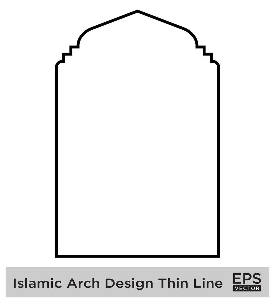 Islamitisch boog ontwerp dun lijn zwart beroerte silhouetten ontwerp pictogram symbool zichtbaar illustratie vector