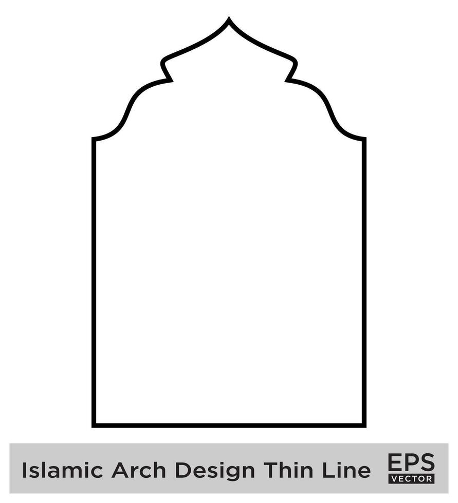 Islamitisch boog ontwerp dun lijn zwart beroerte silhouetten ontwerp pictogram symbool zichtbaar illustratie vector