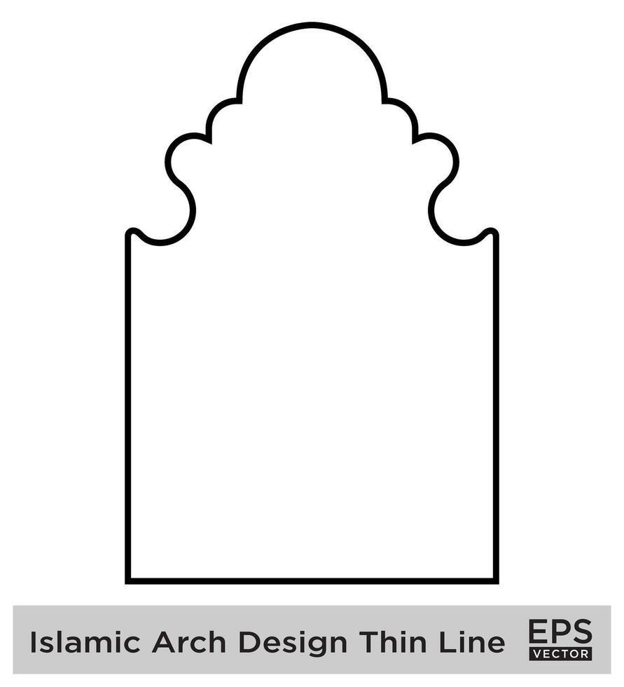 Islamitisch boog ontwerp stoutmoedig lijn schets lineair zwart beroerte silhouetten ontwerp pictogram symbool zichtbaar illustratie vector