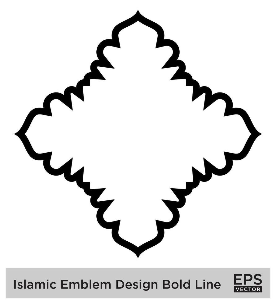 Islamitisch ambleem ontwerp stoutmoedig lijn zwart beroerte silhouetten ontwerp pictogram symbool zichtbaar illustratie vector