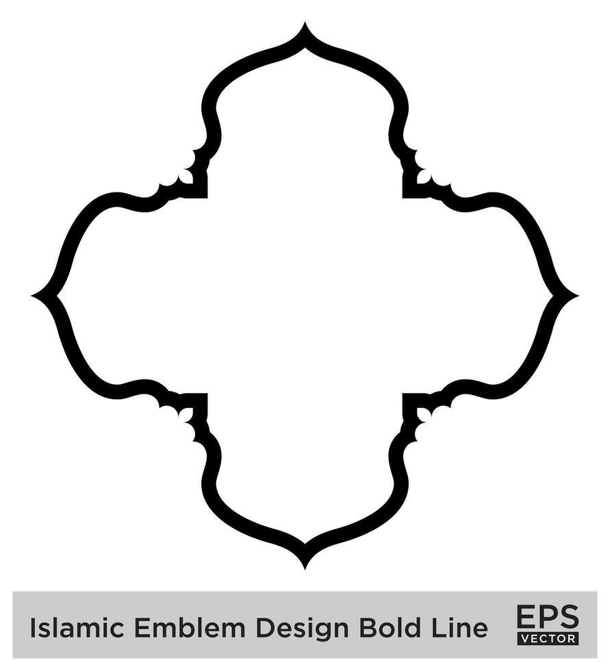 Islamitisch ambleem ontwerp stoutmoedig lijn zwart beroerte silhouetten ontwerp pictogram symbool zichtbaar illustratie vector