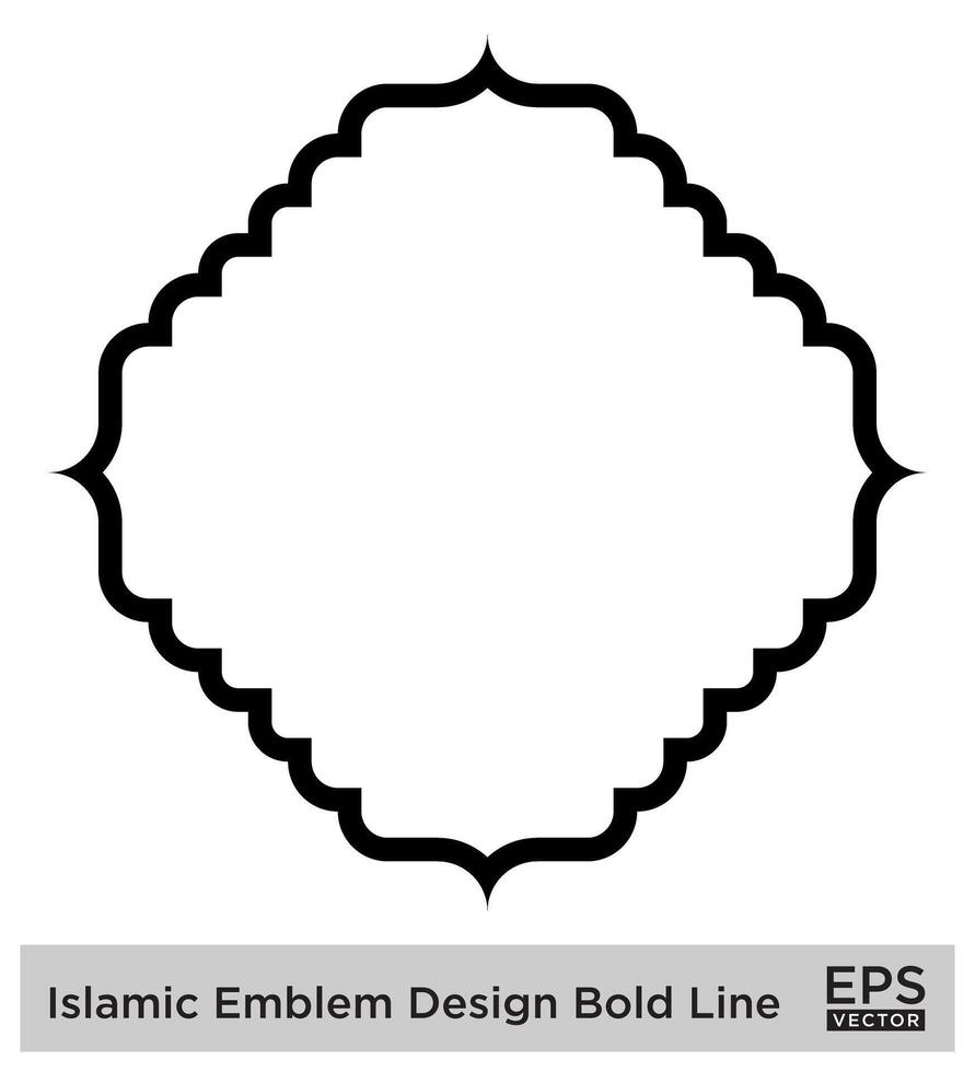 Islamitisch ambleem ontwerp stoutmoedig lijn zwart beroerte silhouetten ontwerp pictogram symbool zichtbaar illustratie vector