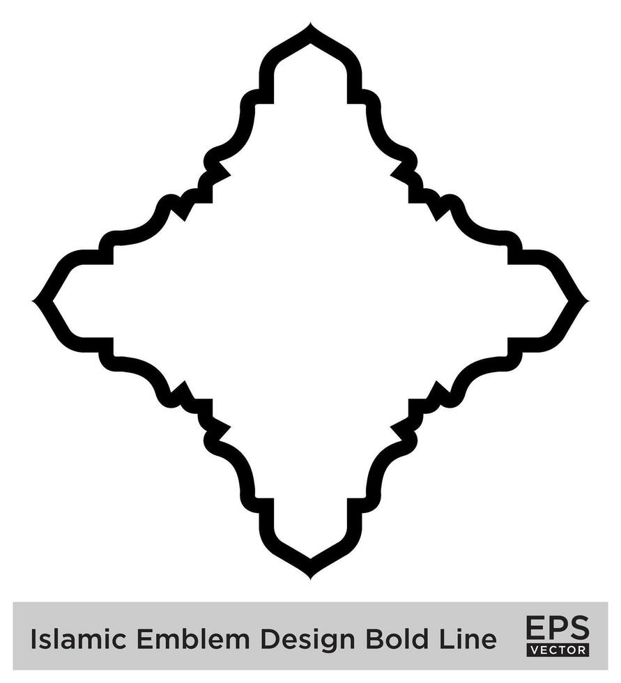 Islamitisch ambleem ontwerp stoutmoedig lijn zwart beroerte silhouetten ontwerp pictogram symbool zichtbaar illustratie vector