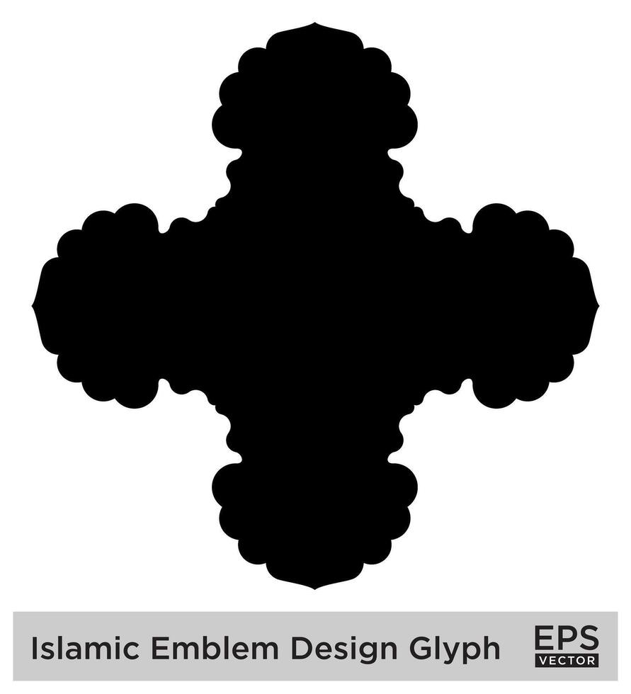 Islamitisch ambleem ontwerp glyph zwart gevulde silhouetten ontwerp pictogram symbool zichtbaar illustratie vector