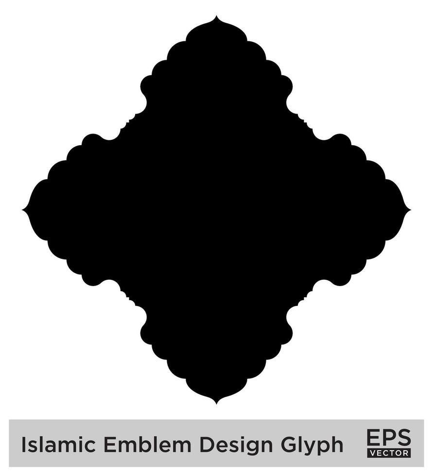 Islamitisch ambleem ontwerp glyph zwart gevulde silhouetten ontwerp pictogram symbool zichtbaar illustratie vector