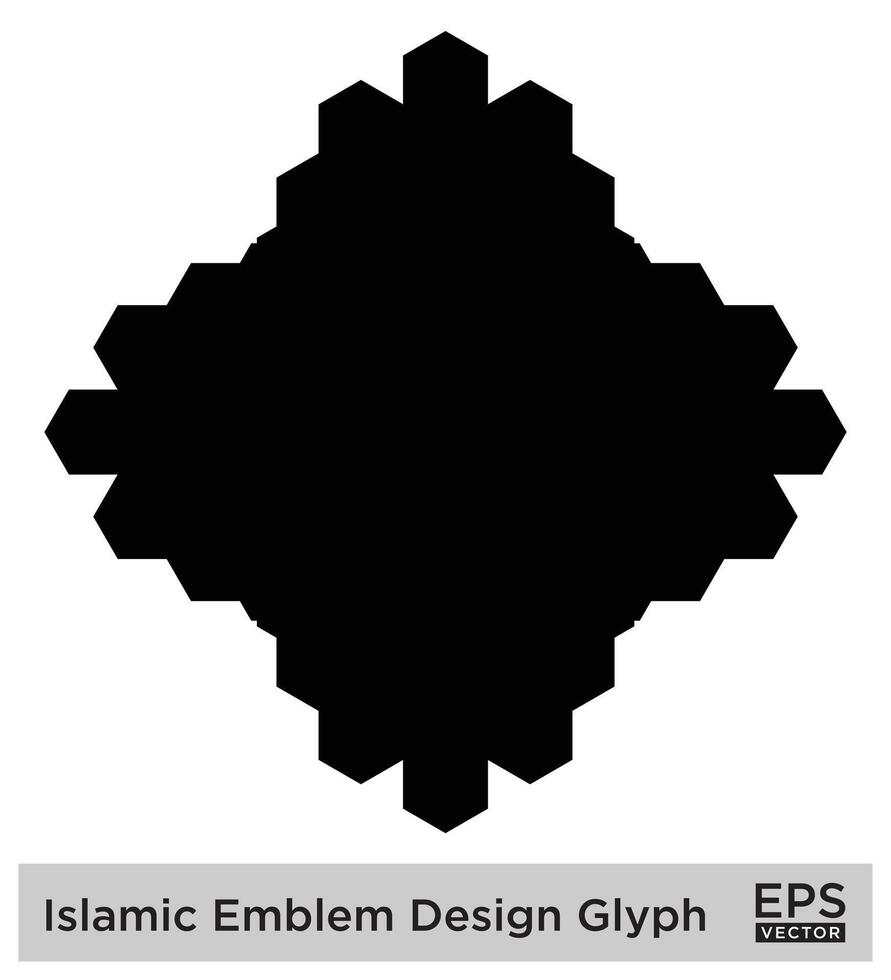 Islamitisch ambleem ontwerp glyph zwart gevulde silhouetten ontwerp pictogram symbool zichtbaar illustratie vector