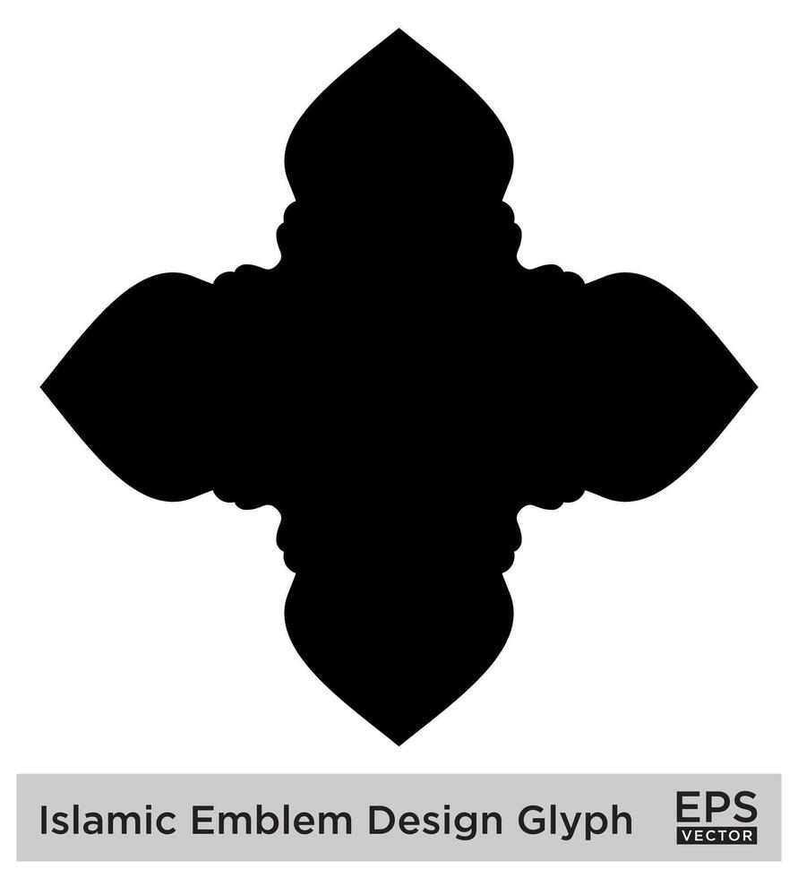 Islamitisch ambleem ontwerp glyph zwart gevulde silhouetten ontwerp pictogram symbool zichtbaar illustratie vector