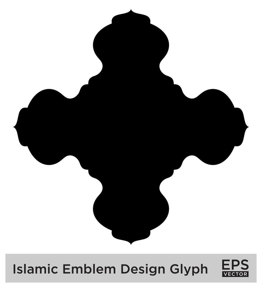 Islamitisch ambleem ontwerp glyph zwart gevulde silhouetten ontwerp pictogram symbool zichtbaar illustratie vector