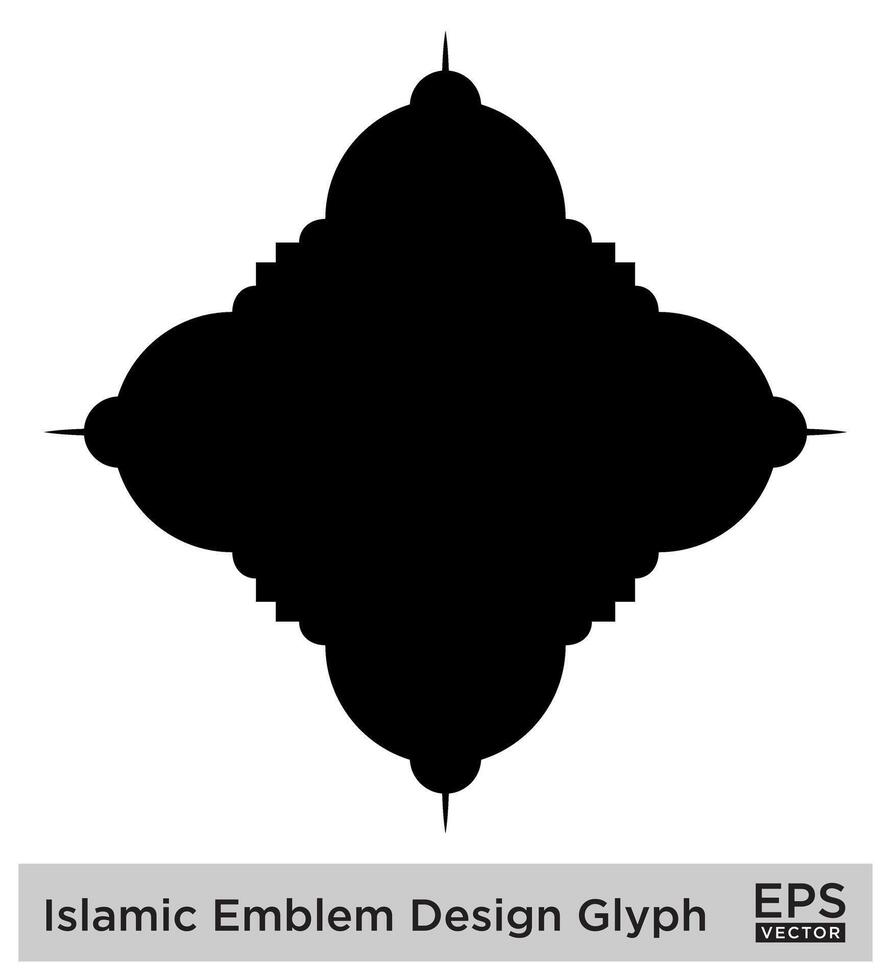 Islamitisch ambleem ontwerp glyph zwart gevulde silhouetten ontwerp pictogram symbool zichtbaar illustratie vector