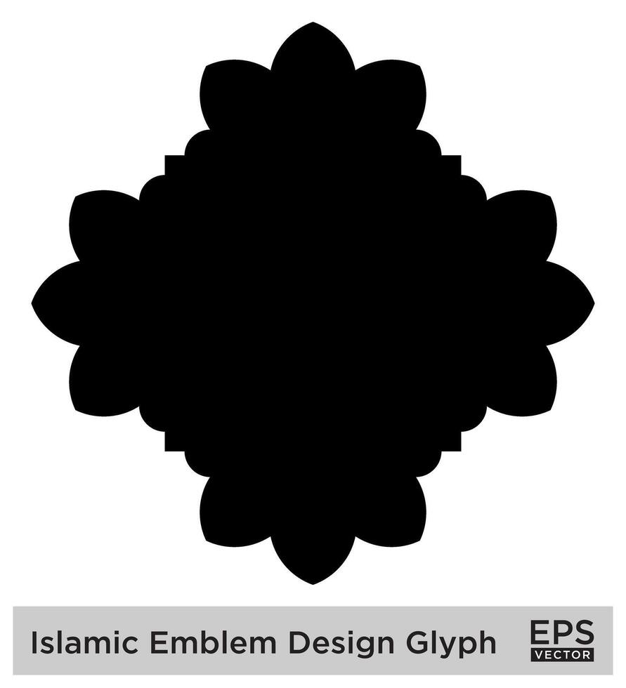 Islamitisch ambleem ontwerp glyph zwart gevulde silhouetten ontwerp pictogram symbool zichtbaar illustratie vector