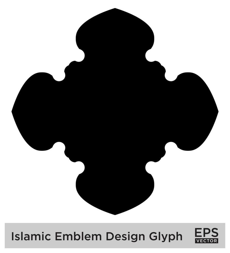 Islamitisch ambleem ontwerp glyph zwart gevulde silhouetten ontwerp pictogram symbool zichtbaar illustratie vector