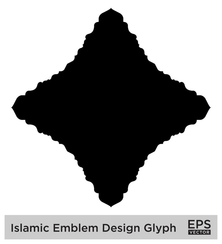 Islamitisch ambleem ontwerp glyph zwart gevulde silhouetten ontwerp pictogram symbool zichtbaar illustratie vector