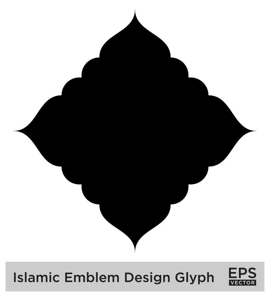 Islamitisch ambleem ontwerp glyph zwart gevulde silhouetten ontwerp pictogram symbool zichtbaar illustratie vector