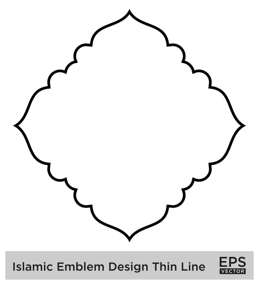 Islamitisch ambleem ontwerp dun lijn zwart beroerte silhouetten ontwerp pictogram symbool zichtbaar illustratie vector