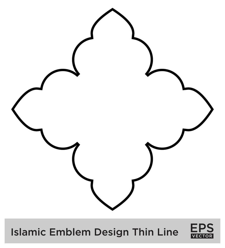 Islamitisch ambleem ontwerp dun lijn zwart beroerte silhouetten ontwerp pictogram symbool zichtbaar illustratie vector