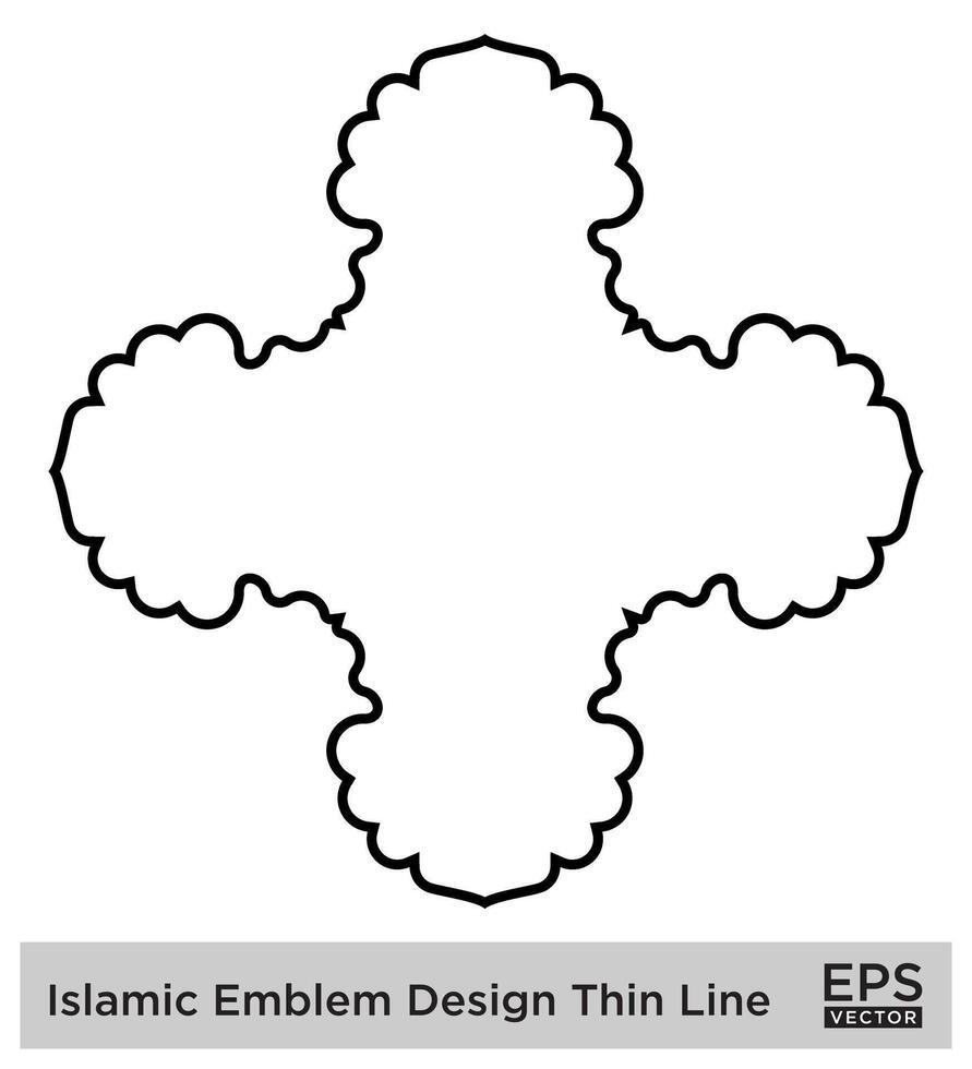 Islamitisch ambleem ontwerp dun lijn zwart beroerte silhouetten ontwerp pictogram symbool zichtbaar illustratie vector