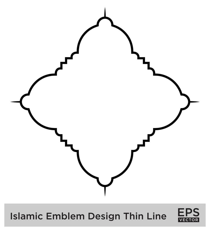 Islamitisch ambleem ontwerp dun lijn zwart beroerte silhouetten ontwerp pictogram symbool zichtbaar illustratie vector