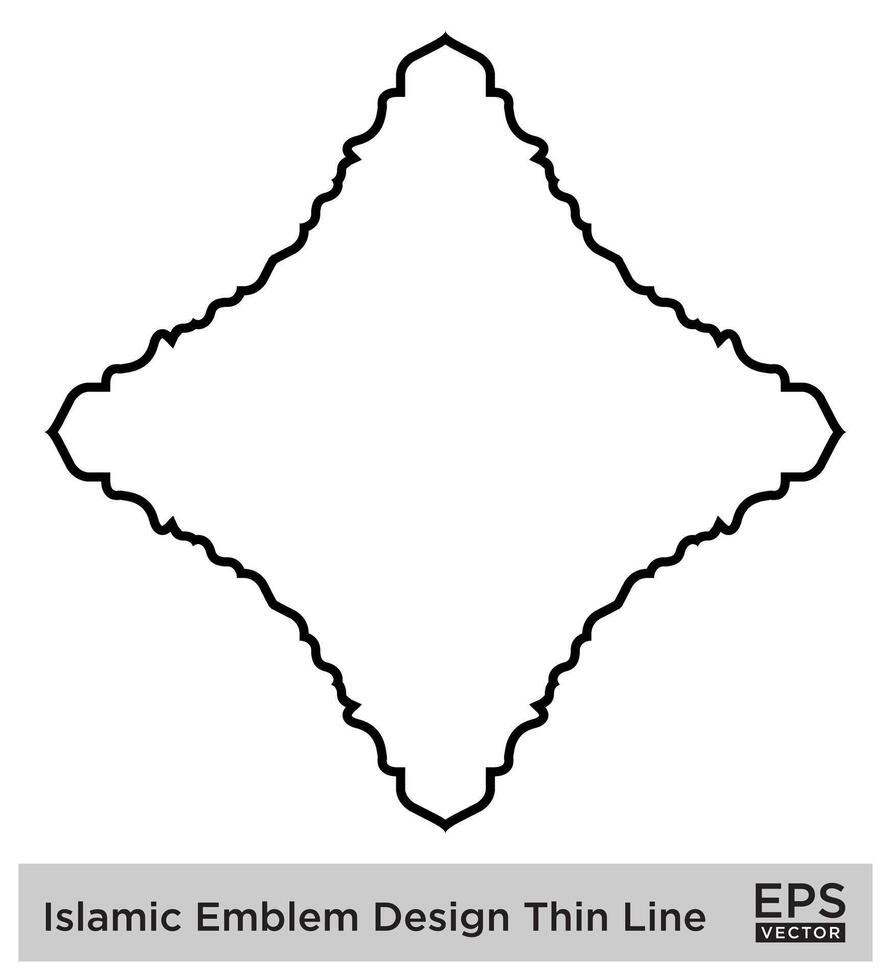 Islamitisch ambleem ontwerp dun lijn zwart beroerte silhouetten ontwerp pictogram symbool zichtbaar illustratie vector