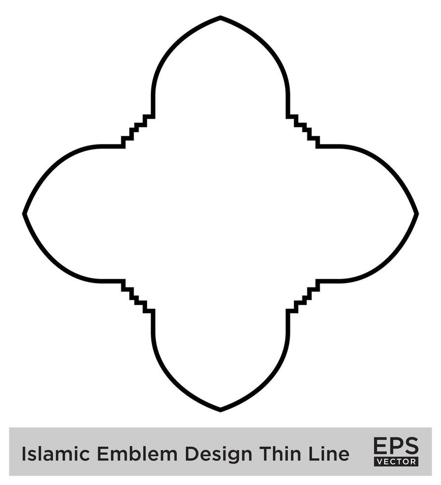 Islamitisch ambleem ontwerp dun lijn zwart beroerte silhouetten ontwerp pictogram symbool zichtbaar illustratie vector