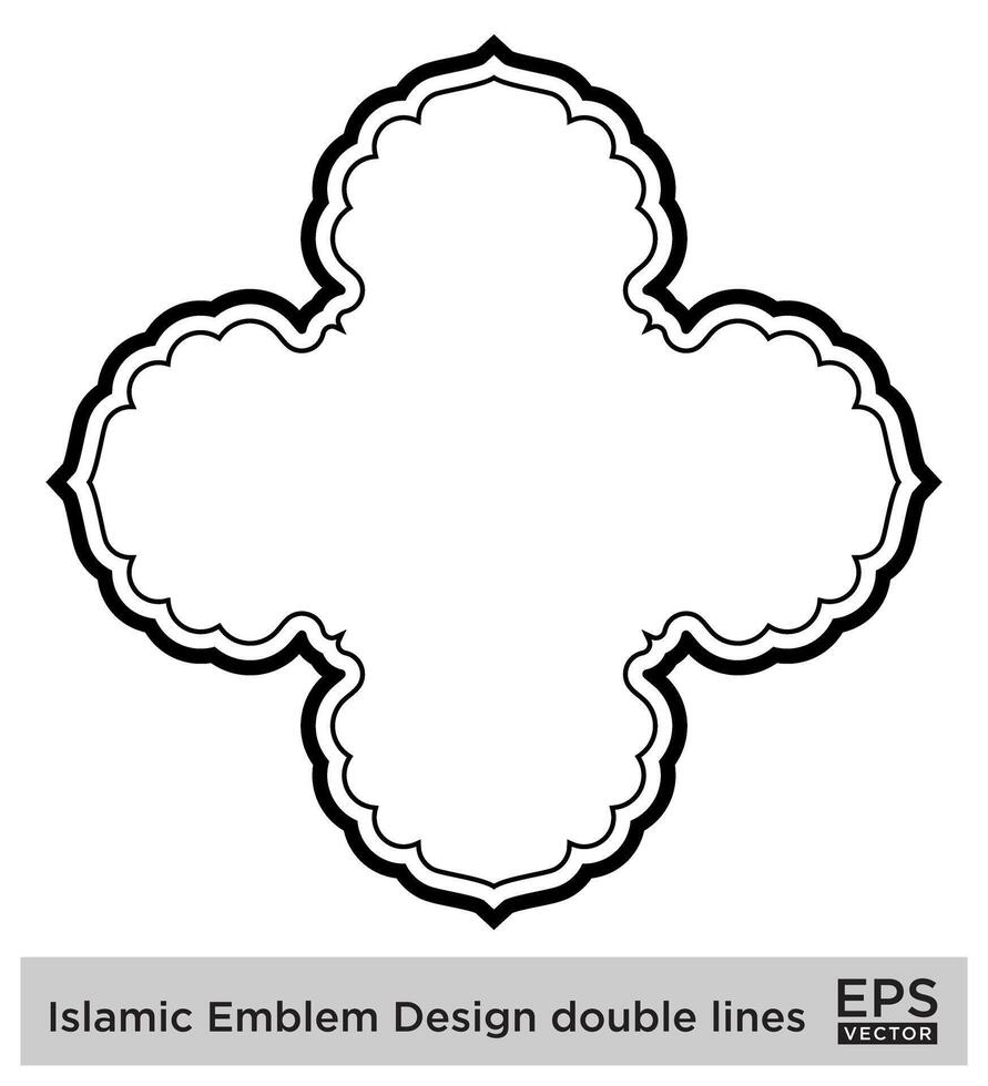 Islamitisch ambleem ontwerp dubbele lijnen zwart beroerte silhouetten ontwerp pictogram symbool zichtbaar illustratie vector