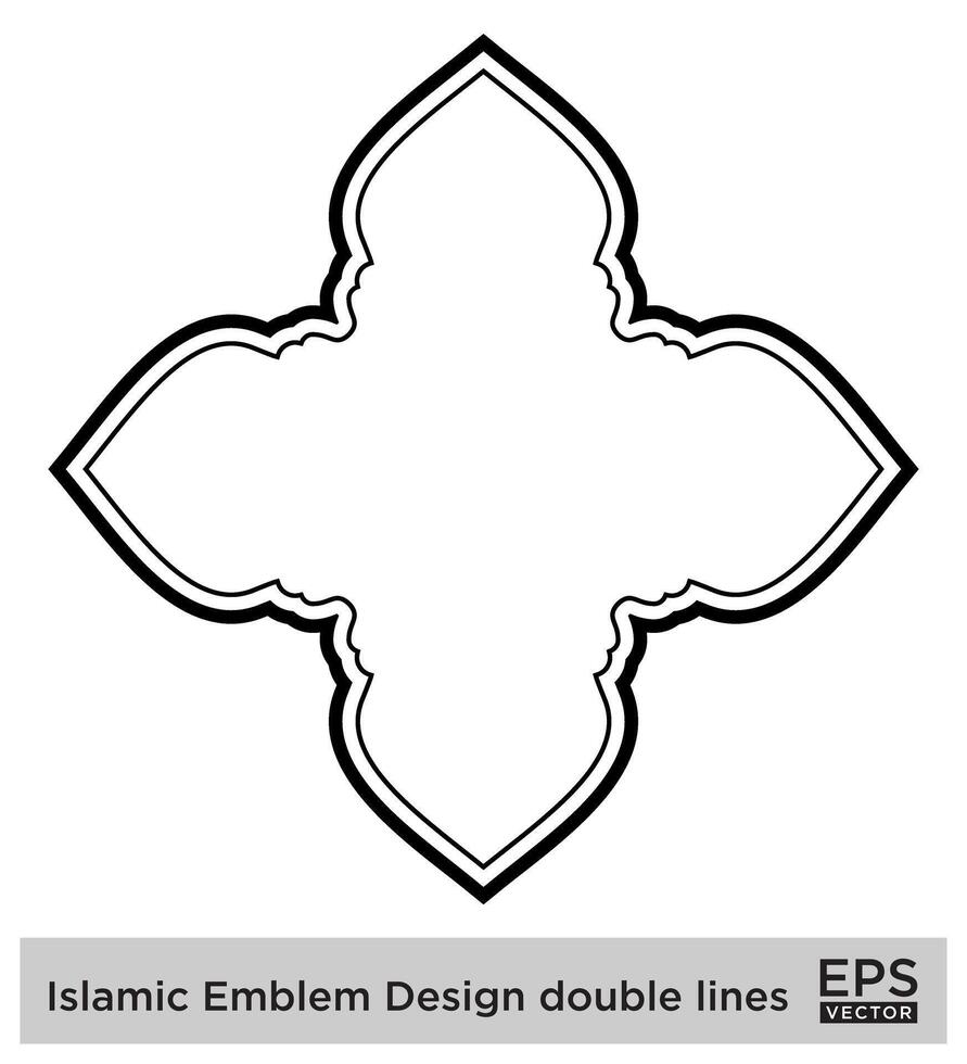 Islamitisch ambleem ontwerp dubbele lijnen zwart beroerte silhouetten ontwerp pictogram symbool zichtbaar illustratie vector