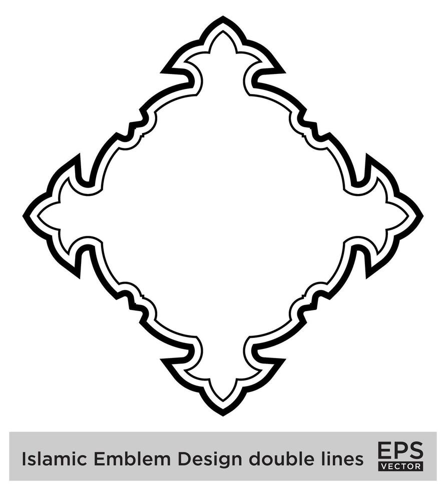 Islamitisch ambleem ontwerp dubbele lijnen zwart beroerte silhouetten ontwerp pictogram symbool zichtbaar illustratie vector