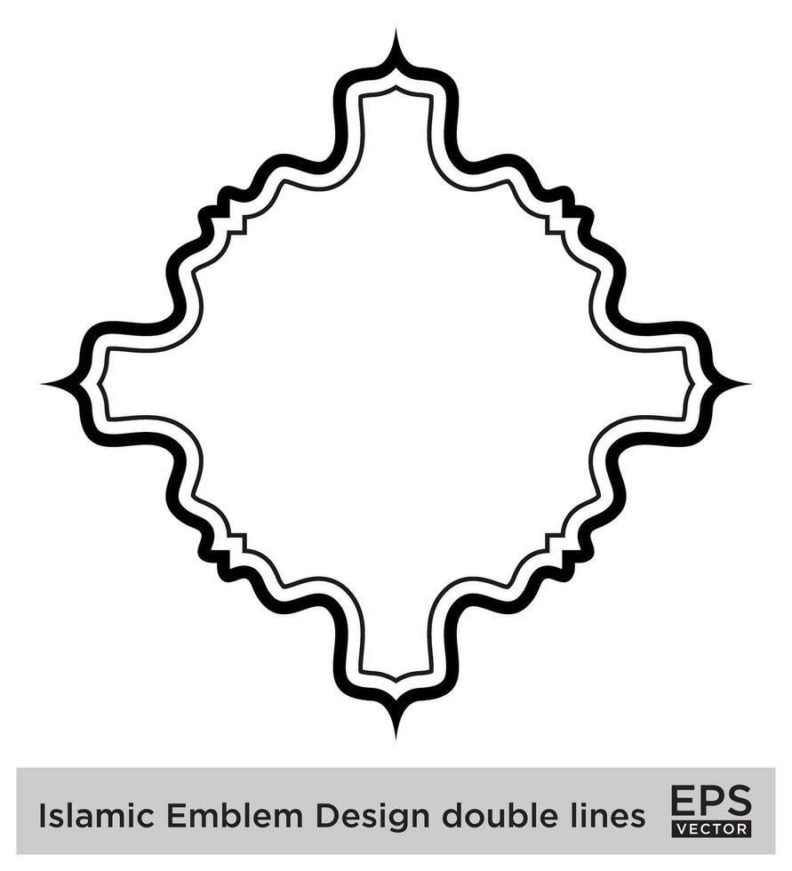 Islamitisch ambleem ontwerp dubbele lijnen zwart beroerte silhouetten ontwerp pictogram symbool zichtbaar illustratie vector