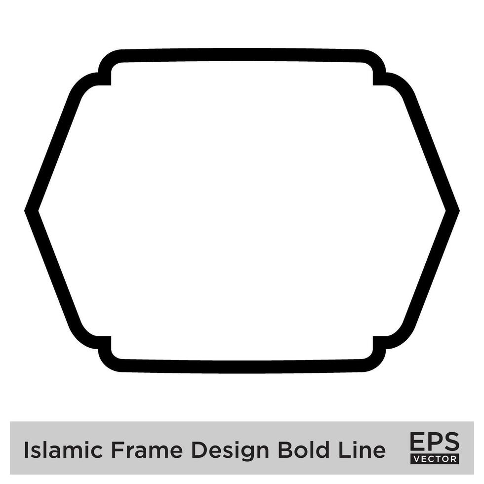 Islamitisch kader ontwerp stoutmoedig lijn zwart beroerte silhouetten ontwerp pictogram symbool zichtbaar illustratie vector