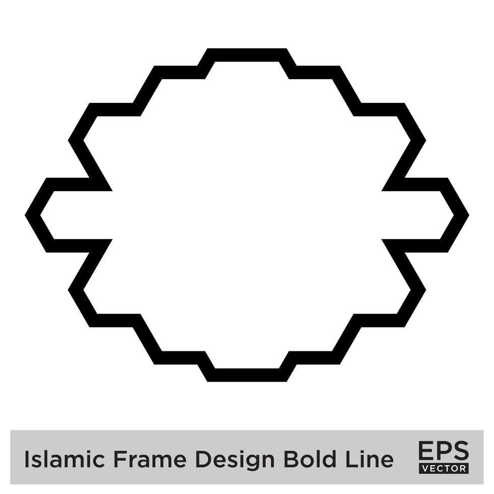 Islamitisch kader ontwerp stoutmoedig lijn zwart beroerte silhouetten ontwerp pictogram symbool zichtbaar illustratie vector