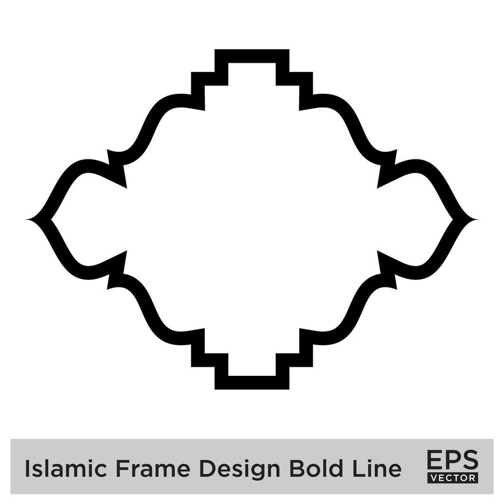 Islamitisch kader ontwerp stoutmoedig lijn zwart beroerte silhouetten ontwerp pictogram symbool zichtbaar illustratie vector