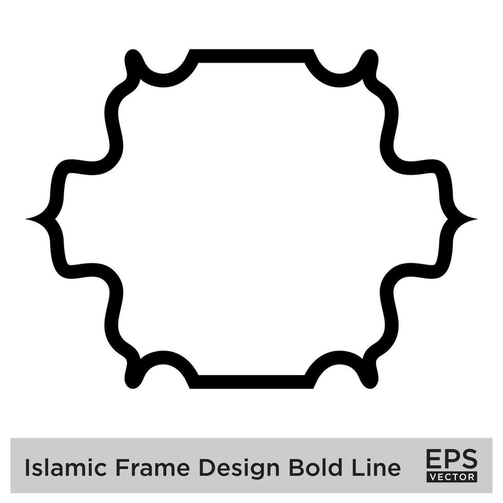 Islamitisch kader ontwerp stoutmoedig lijn zwart beroerte silhouetten ontwerp pictogram symbool zichtbaar illustratie vector