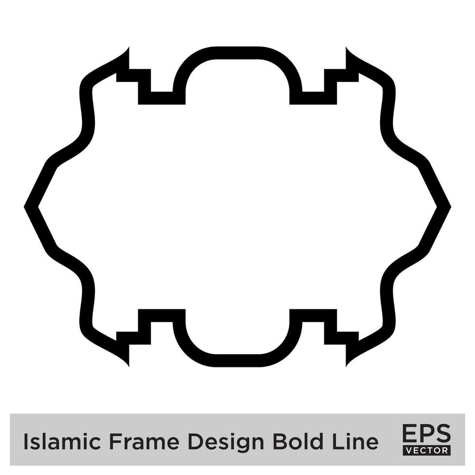 Islamitisch kader ontwerp stoutmoedig lijn zwart beroerte silhouetten ontwerp pictogram symbool zichtbaar illustratie vector