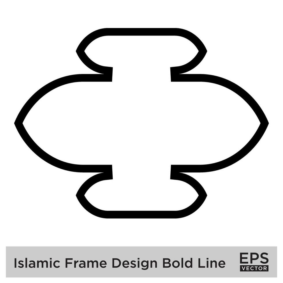 Islamitisch kader ontwerp stoutmoedig lijn zwart beroerte silhouetten ontwerp pictogram symbool zichtbaar illustratie vector