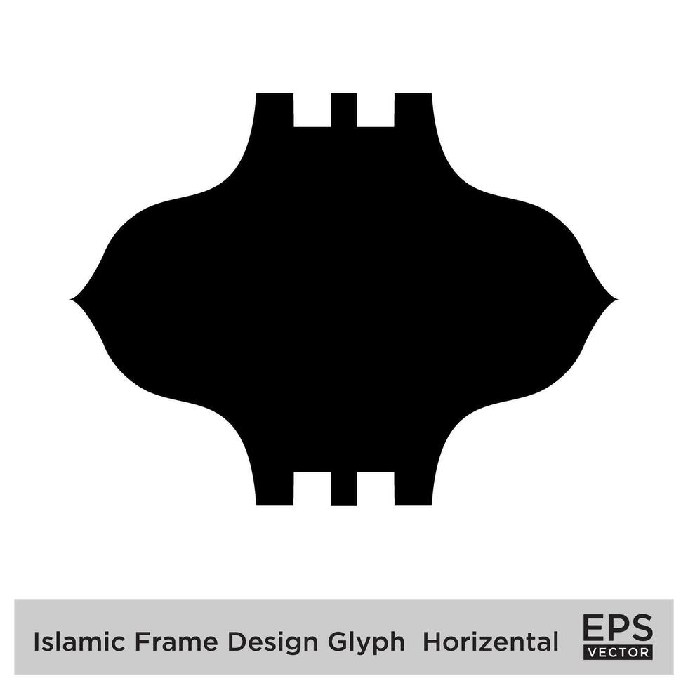 Islamitisch kader ontwerp glyph horizontaal zwart gevulde silhouetten ontwerp pictogram symbool zichtbaar illustratie vector