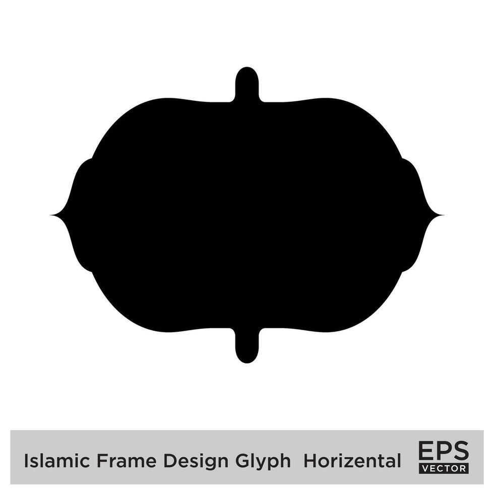 Islamitisch kader ontwerp glyph horizontaal zwart gevulde silhouetten ontwerp pictogram symbool zichtbaar illustratie vector