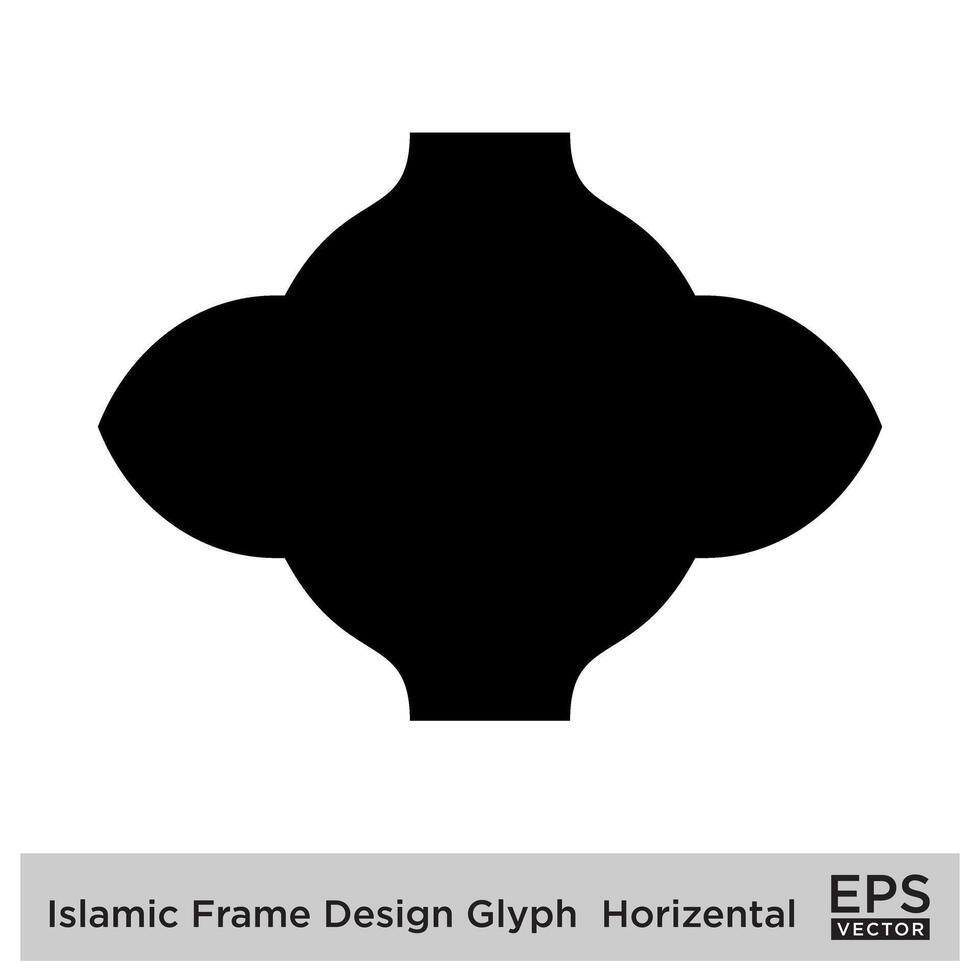 Islamitisch kader ontwerp glyph horizontaal zwart gevulde silhouetten ontwerp pictogram symbool zichtbaar illustratie vector