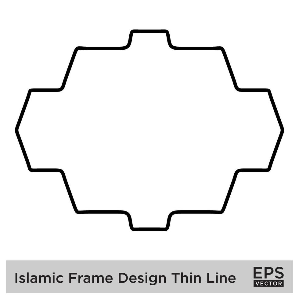 Islamitisch kader ontwerp dun lijn zwart beroerte silhouetten ontwerp pictogram symbool zichtbaar illustratie vector