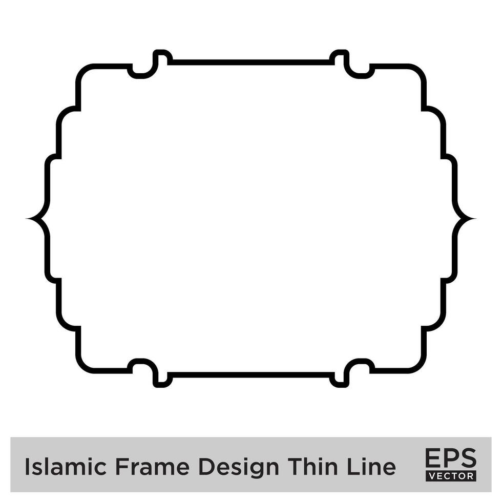 Islamitisch kader ontwerp dun lijn zwart beroerte silhouetten ontwerp pictogram symbool zichtbaar illustratie vector