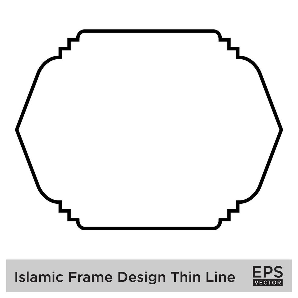 Islamitisch kader ontwerp dun lijn zwart beroerte silhouetten ontwerp pictogram symbool zichtbaar illustratie vector