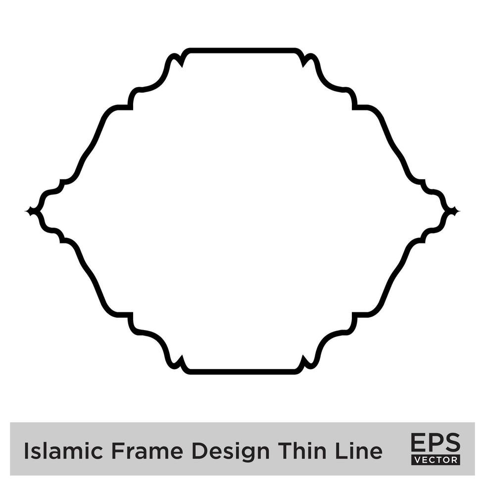 Islamitisch kader ontwerp dun lijn zwart beroerte silhouetten ontwerp pictogram symbool zichtbaar illustratie vector