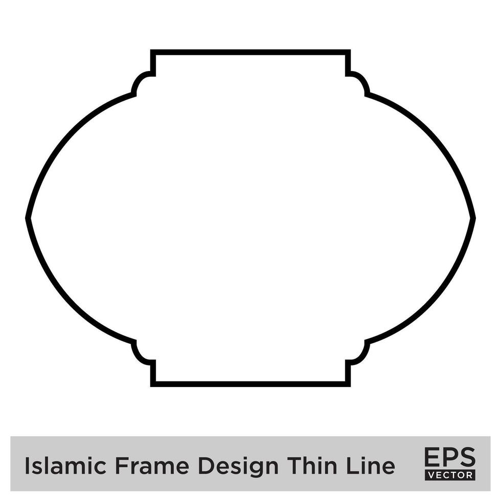 Islamitisch kader ontwerp dun lijn zwart beroerte silhouetten ontwerp pictogram symbool zichtbaar illustratie vector