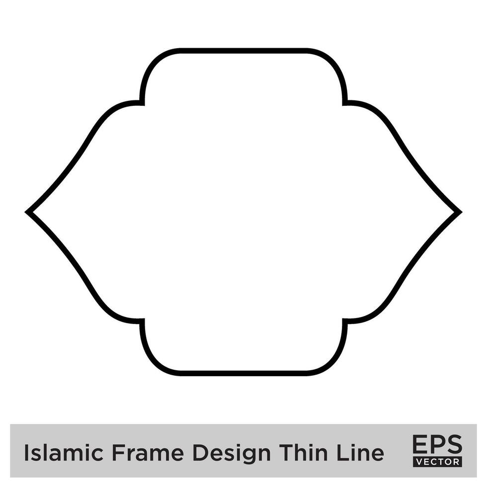 Islamitisch kader ontwerp dun lijn zwart beroerte silhouetten ontwerp pictogram symbool zichtbaar illustratie vector