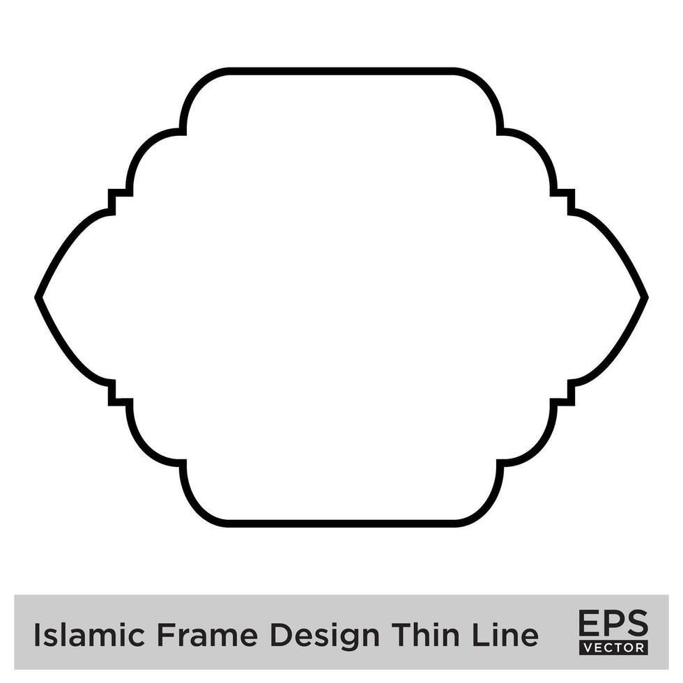 Islamitisch kader ontwerp dun lijn zwart beroerte silhouetten ontwerp pictogram symbool zichtbaar illustratie vector