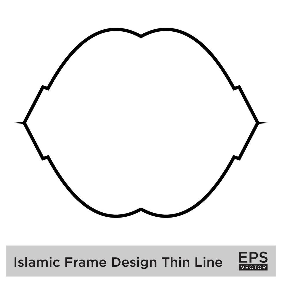 Islamitisch kader ontwerp dun lijn zwart beroerte silhouetten ontwerp pictogram symbool zichtbaar illustratie vector